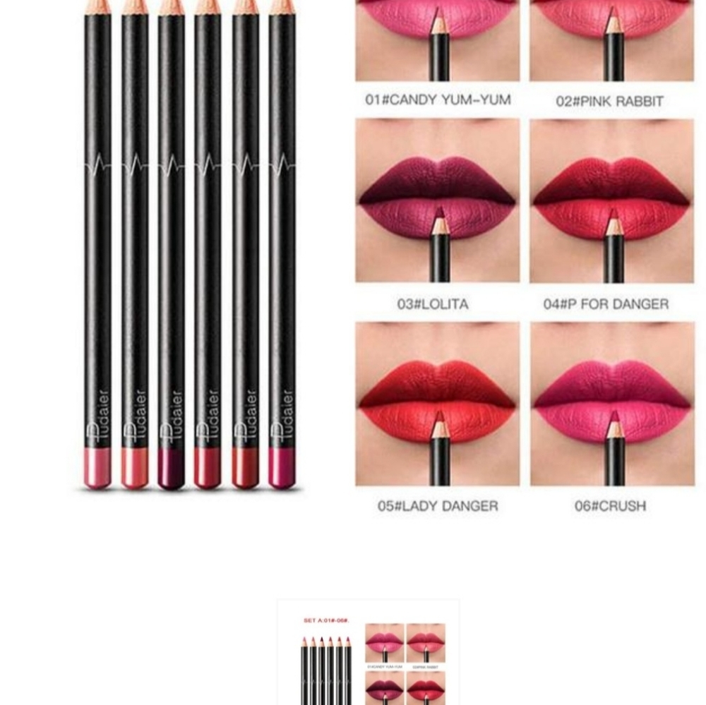 Pudair 6 colors Professional lip liners